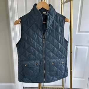 Blue quilted vest